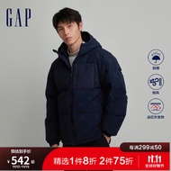Gap男女装冬季2023新款LOGO防风雨连帽羽绒服720840保暖加厚外套 海军蓝 180/96A(M)