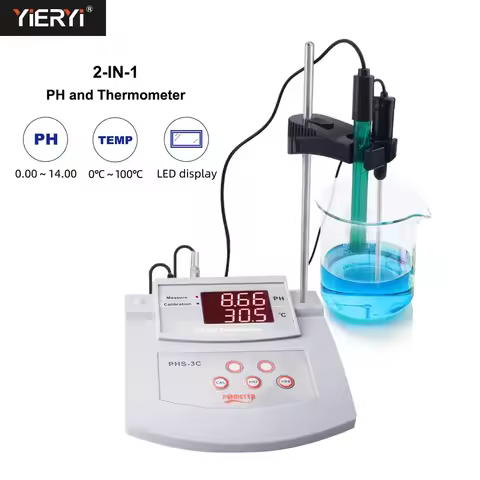 PHS-3C Digital PH Meter 0.01 Accuracy Auto Calibration Desktop Temp/pH Tester with ATC Water Quality