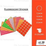 Round Dot Sticker Label Fluorescent Dot Sticker  [READY STOCK]
