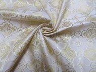 Silk Brocade Vestment Fabric Butter Cream & Light Gold Color 44"BRO346[1] Brocades/Jacquards