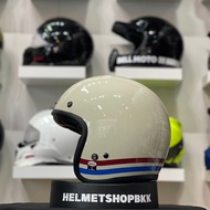 หมวกกันน็อคเปิดหน้า BELL CUSTOM 500 STRIPES GLOSS PEARL WHITE