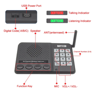 Wireless Intercom System No Phone Bill No Network 10 Channel 1K Meters Long Range No Battery Needed 
