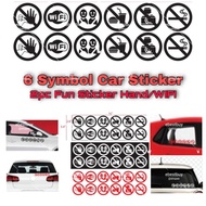 AN_Car Sticker 6 Symbol WIFI no touch VIP logo Don't Touch proton perodua nissan honda toyota wira w