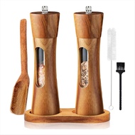Pepper Mill Wood Salt and Pepper Mill Manual Salt Mill Spice Mill with Adjustable Ceramic Grinder fo