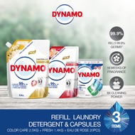 [DYNAMO REFILL BUNDLE] Laundry Detergent Anti-bacterial 2.5kg + EAU DE Rose 1.4kg + Laundry Capsules