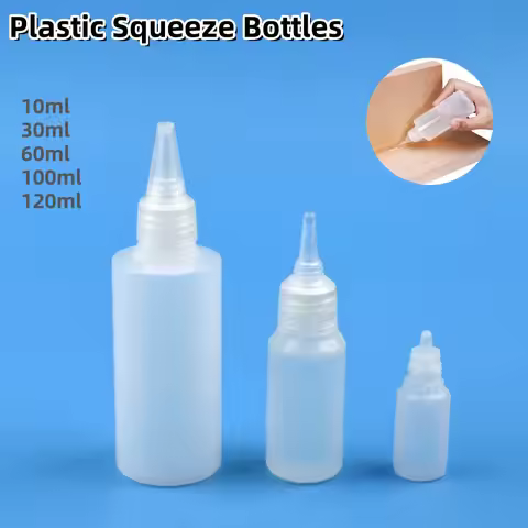 10/30/60/100ML Food Grade Plastic Extruded Bottles Eye Drops Craft Tool Reuse Glue Applicator Refill