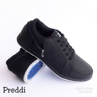 Black children's school shoes with speed lo carson laces