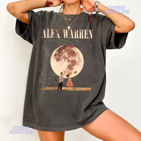 Alex Warren Moon Shirt, Alex Warren Music Vintage Comfort Colors Shirt, Dancing Couple Graphic Tee, 