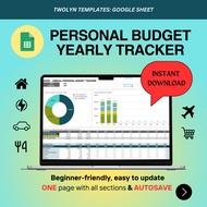 BASIC PERSONAL BUDGET FINANCE YEARLY TRACKER - GOOGLE SHEET