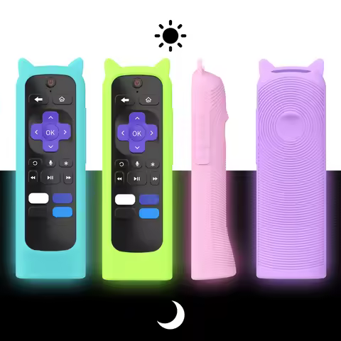 Standing Design Silicone Remote Control Cover Case for Roku TV TCL HISENSE Express Streaming Stick 4