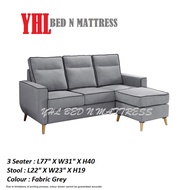 YHL Ann Fabric 3 Seater Sofa With Stool / Ottoman