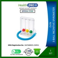 EVIN Incentive Spirometer 3 Balls Respiratory Lung Training Device 6000cc