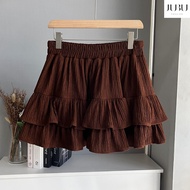 Toffy Skirt Pants กระโปรงกางเกงผ้าทอฟฟี่ สาวอวบ เอวยางยืด เอวสูง เก็บพุง เอว30-48 นิ้ว #568