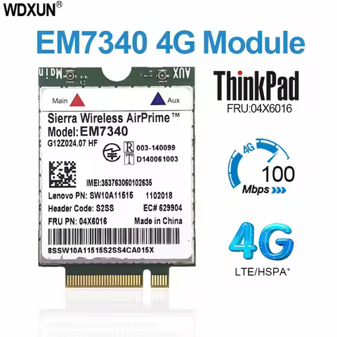 Sierra AirPrime EM7340 FRU 04X6016 04X 4G LTE/HSPA Wireless Module for Lenovo ThinkPad 10/ Helix 2nd