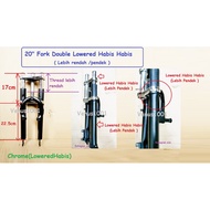 FREE EXTRA PENUTUP FORK , 20"DOUBLE FORK LOWERED 20" WITH HEADSET DAN NO HEADSET fork lowered habis 