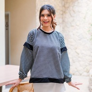 Ct_C1077 Yoenik Apparel Sheeefa Ayumi Stripes - Women's Long Sleeve Top - Oversize Top Gjk-25