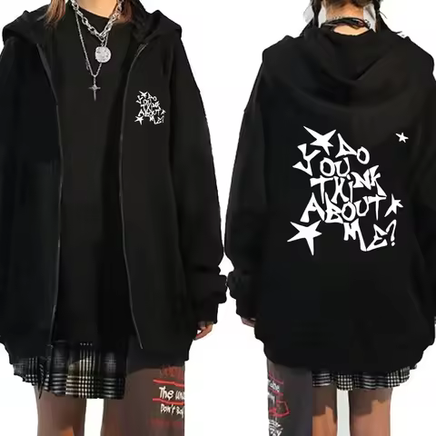 Hot Sale NSQK AOOU THNK ABOUT ME New Album Zipper Sweatshirt Men women Trend vintage Hoodie Unisex F