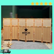 (6 DOORS) Synthetic Rattan Room Divider Screen Minimalist Room Divider Room Partition