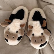 Soft, Thick Cow Fur Slippers House Slippers Warm Slippers Rubber Bedroom Slippers