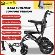 Aluminium 9.9KG Lightweight Foldable Transit Wheelchair Flight Wheelchair for Travel Elderly Disable