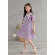 Floral Dress Purple Tone Lotus Collar/G88/490