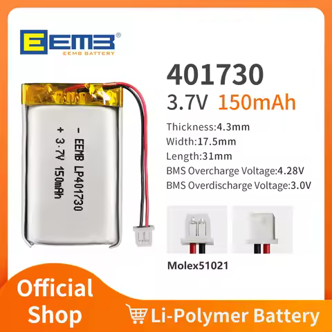 EEMB 401730/401740/401923/402030/402535/403040/403048 3.7V rechargeable lithium polymer battery cust