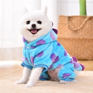 1PC Pet Clothings Thickened Warm Monster Sullivan Hooded Coat Winter Dog Cat Outfits For Small Mediu