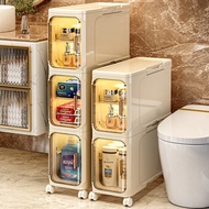 [in stock] Bathroom Storage Rack Cart Bathroom Toilet Gap Storage Cabinet Washroom Gap Floor Storage
