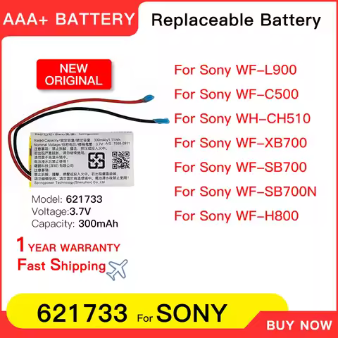 Original 621733 Charging BOX Case Battery For Sony WF-L900 WF-L900H WH-CH510 WF-SB700N WF-XB700 WF-C