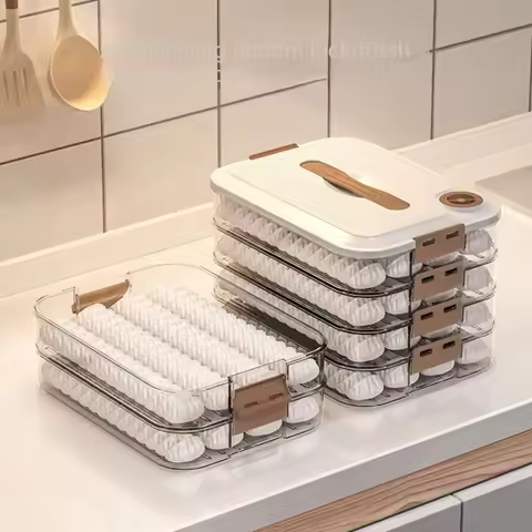 Dumpling storage box freezer box freezer frozen dumpling multi-layer food grade wonton box household
