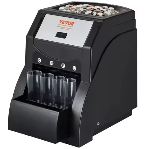 USD Coin Sorter Machine for USD Coin 1¢ 5¢ 10¢ 25¢, Sorts up to 230 Coins/min, Coin Sorter Holds 200