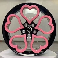 Car Alloy Wheels Wheels 5x100, 5x112, 5x114.3, 5x120 For Car Tires Pink Heart-shaped High-quality Ri
