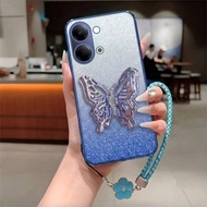 Softcase For Vivo Y05 Y11D Softcase Luxury Glitter Butterfly Aesthetic Free Floral MotifTALI