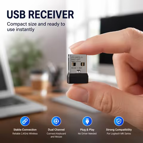 Mini USB Receiver For Logitech MK220 MK235 MK240 MK250 Nano Wireless Mouse Keyboard Combo Accessorie