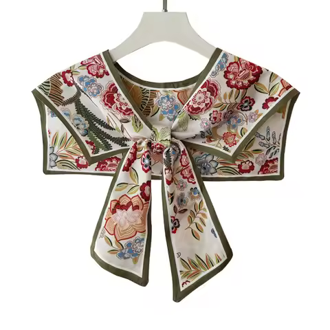 Poncho Fake Collar Shawl for Summer Outdoor Decoration Women's Scarf Thin Design Travel Matching Shi