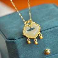Auspicious Cloud Lock Necklace Chinese Pendant Ruyi Lock Light Luxury Small Lock Baby Lock Necklace 