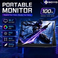 SOYO 18.5 inches Portable Monitor 1920x1080 pixels FHD IPS Gaming Monitor 100Hz refresh rate 16:9 Si