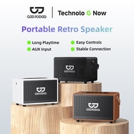 GOOJODOQ Retro Wireless Bluetooth Speaker Intelligent Bass and Treble Adjustment Two Microphones