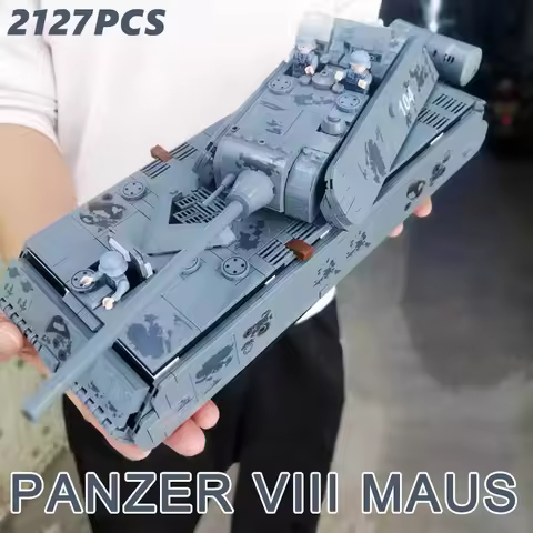 German Panzer VIII Maus Tank MOC Building Blocks Military Mouse Type Heavy Armored Tank Bricks Modle