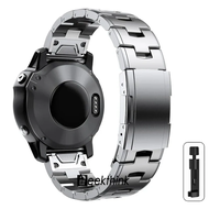 GEEKTHINK Metal strap 22mm 26mm For Garmin quatix Fenix 8/fenix7/7x 3HR 6X QuickFit Titanium + Stain