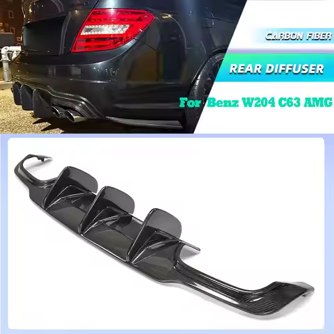 For W204 C63 Carbon Fiber Rear Lip Spoiler Diffuser for Mercedes Benz W204 C300 Sport C63 AMG 2009-2