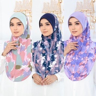 SAIZ XL TUDUNG SARUNG MUSLIMAH CORAK DIGITAL 4D INSTANT AWNING SCUBA.