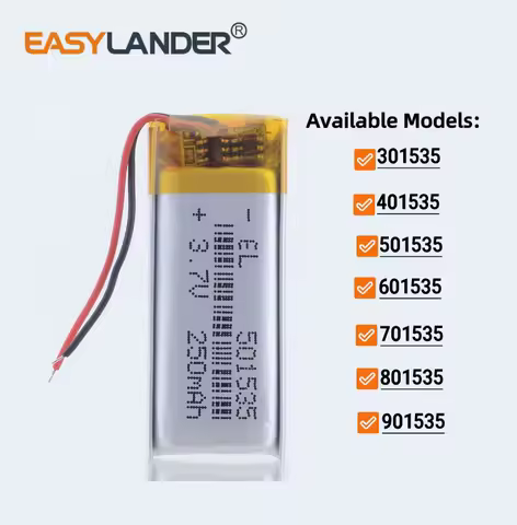 3.7V 401535 200mAh 301535 501535 601535 701535 801535 901535 Rechargeable Li-ion Polymer Lithium Bat