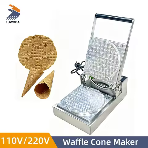 Non-stick Plates 1300 W Crispy Ice Cream Cone Maker Waffle Biscuit Machine Egg Roll Making Machine