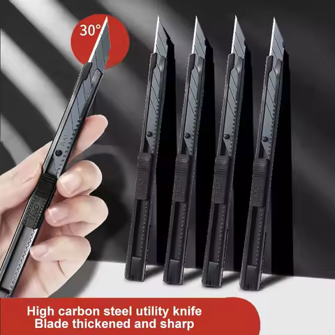 DELI 1/3/5/10Pcs Utility Knife Stainless Steel Paper Cut Box Cutter Tools Kit Retractable Anti-Slip 