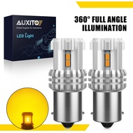AUXITO 2Pcs 1156 P21W Led Signal Light Ba15s For Car Reverse Light Tail Light Yellow Color Canbus 12