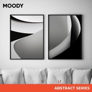MOODY ABSTRACT Framed Poster | Abstract Series Black & White Poster Frame | Wall Art Wall Decor | A4