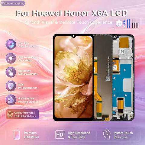 New Test 6.56" IPS For Honor X6A Display Touch Screen WDY-LX1 Digitizer Assembly For WDY-LX2 Pantall