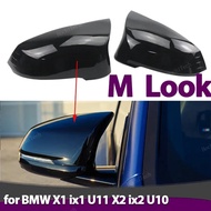 1 pair Glossy Black Side Case Trim M Style Car Rearview Mirror Caps for BMW X1 IX1 U11 U12, X2 IX2 U