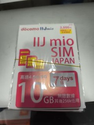 IIJ 日本 7日 10GB 數據卡